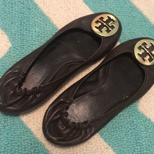 Pair of vintage Tory Burch ballet style flats.